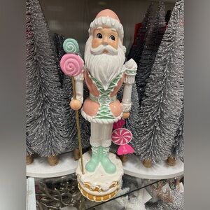 Pink Christmas Santa Claus Lollipop Gingerbread Resin Figure NWT Viral 🎅🏻 🍭
